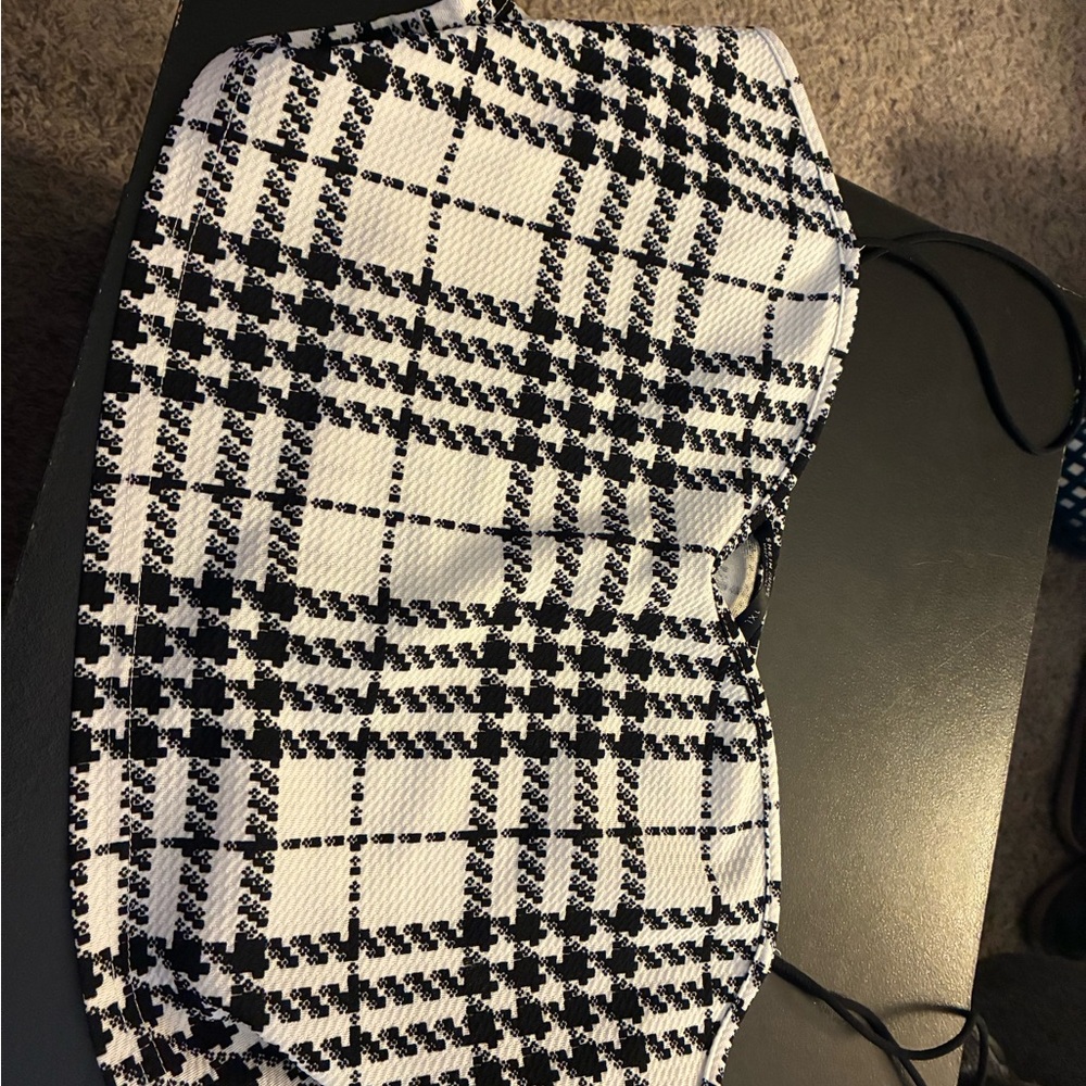 Black and White Plaid Top